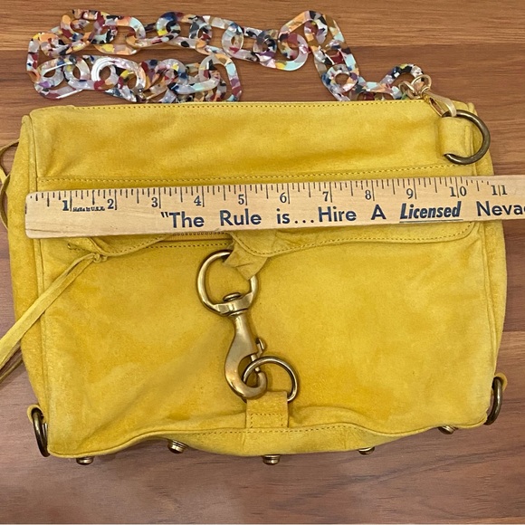 REBECCA MINKOFF Mustard Yellow M.A.C. Suede Crossbody - Picture 9 of 16